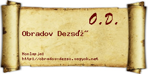 Obradov Dezső névjegykártya
